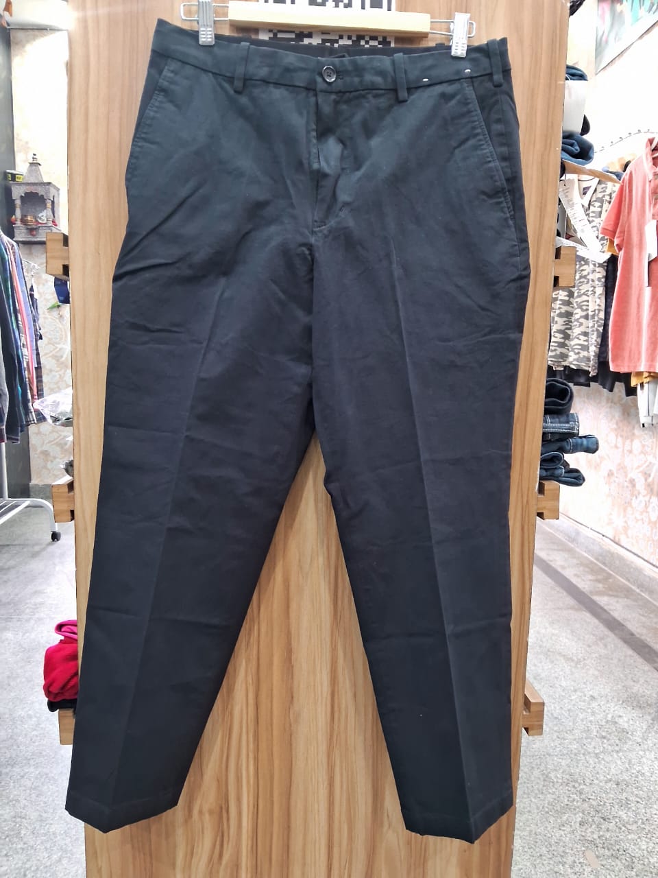 International Brand Black Straight Fit Trousers