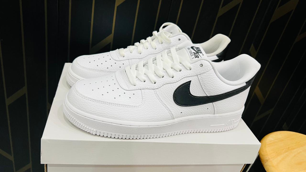 Nike Airforce 1 White And Black Sneakers