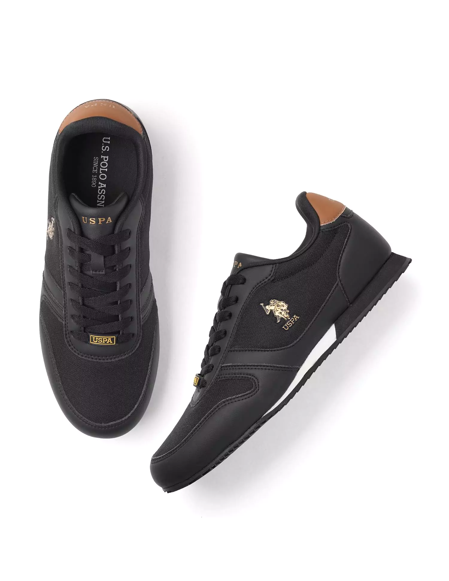 U.S. Polo Assn Men. Clane Black Work Casuals Lace Up Shoes