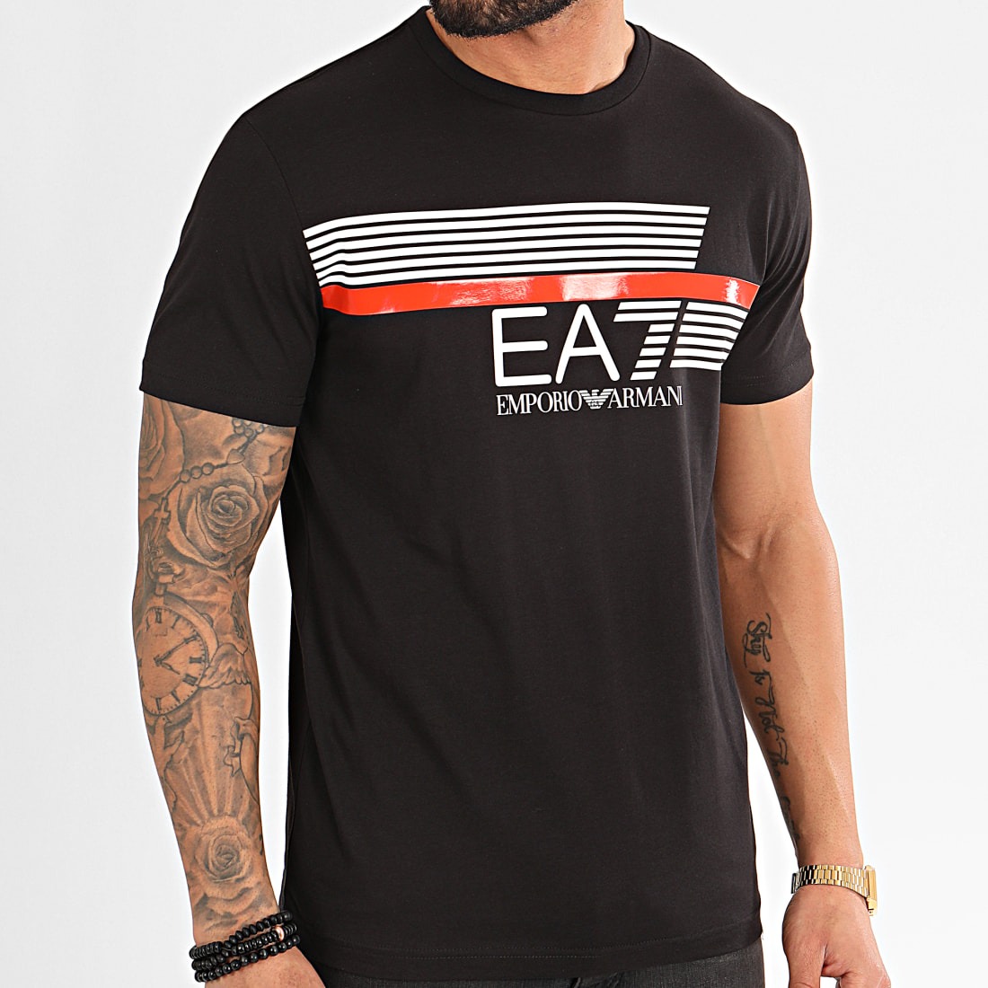 EA7 EMPORIO ARMANI Stretch cotton crew-Neck T-Shirt