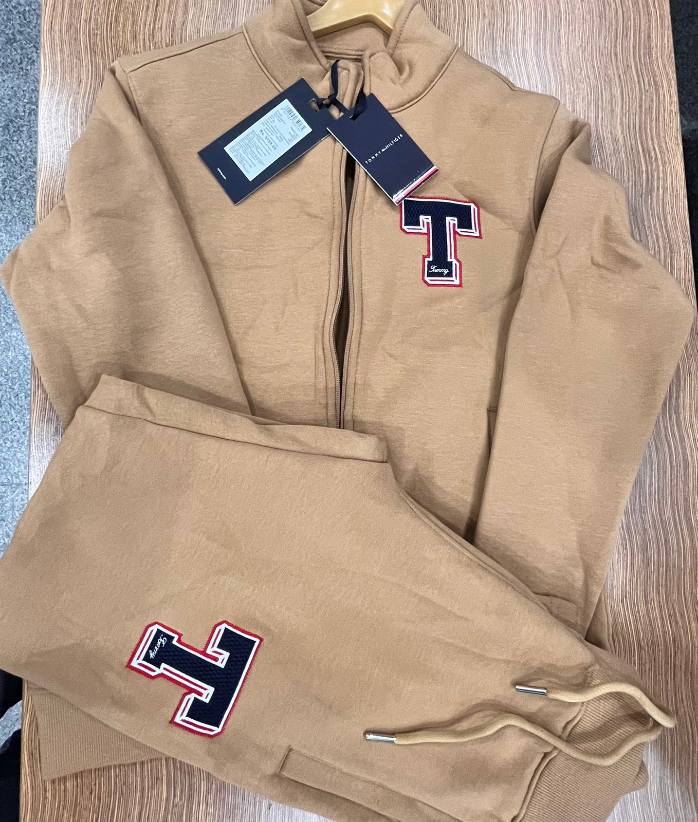Tommy Hilfiger men's tracksuit in light brown colour